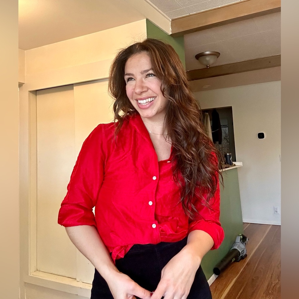 Vintage Ralph Lauren silk button up blouse